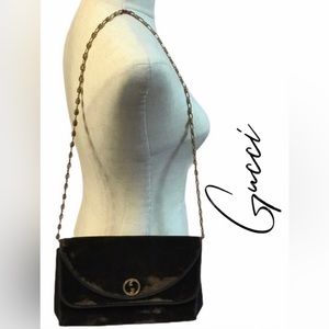 Gucci Velvet Chocolate Brown Marmont Purse VINTAGE